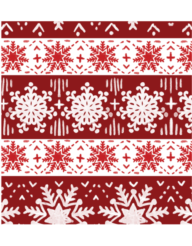Camelot Fabrics Penguin Party - Snowflake Stripe
