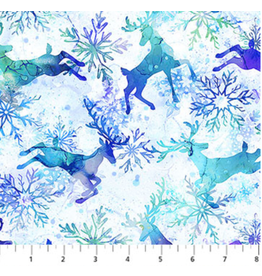 Northcott Midwinter Magic - Reindeer Prance