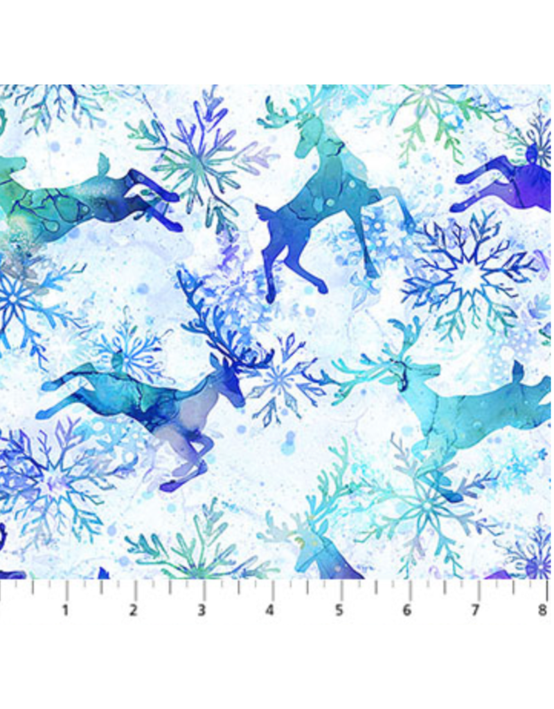 Northcott Midwinter Magic - Reindeer Prance