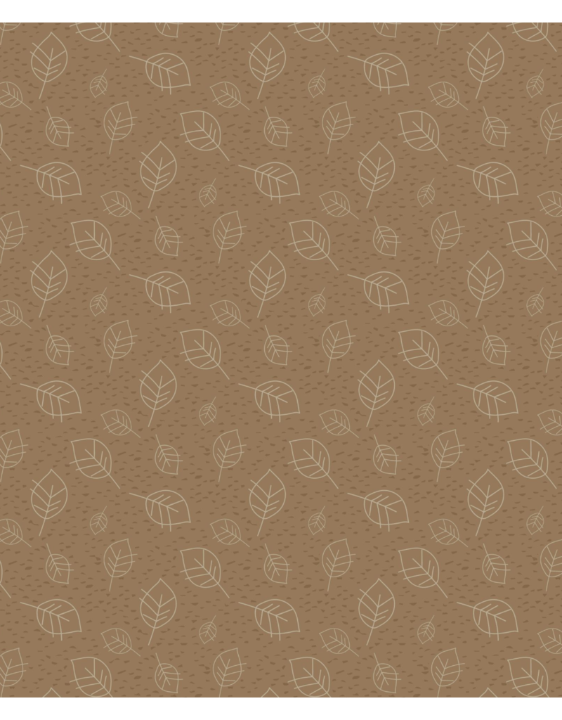 Wilmington Prints Into the Woodlands - Leaves - Brown
