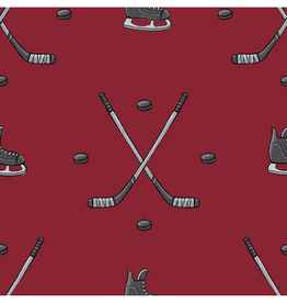 Camelot Fabrics North Of Ordinary - Hockey Anthem - Crimson