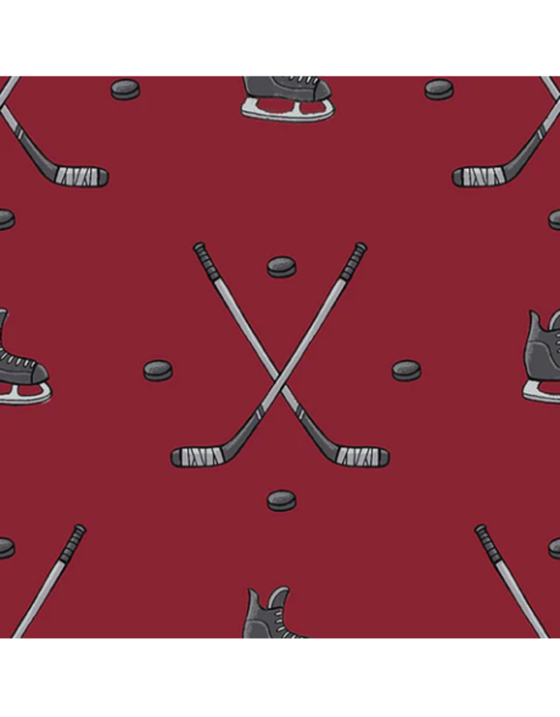 Camelot Fabrics North Of Ordinary - Hockey Anthem - Crimson