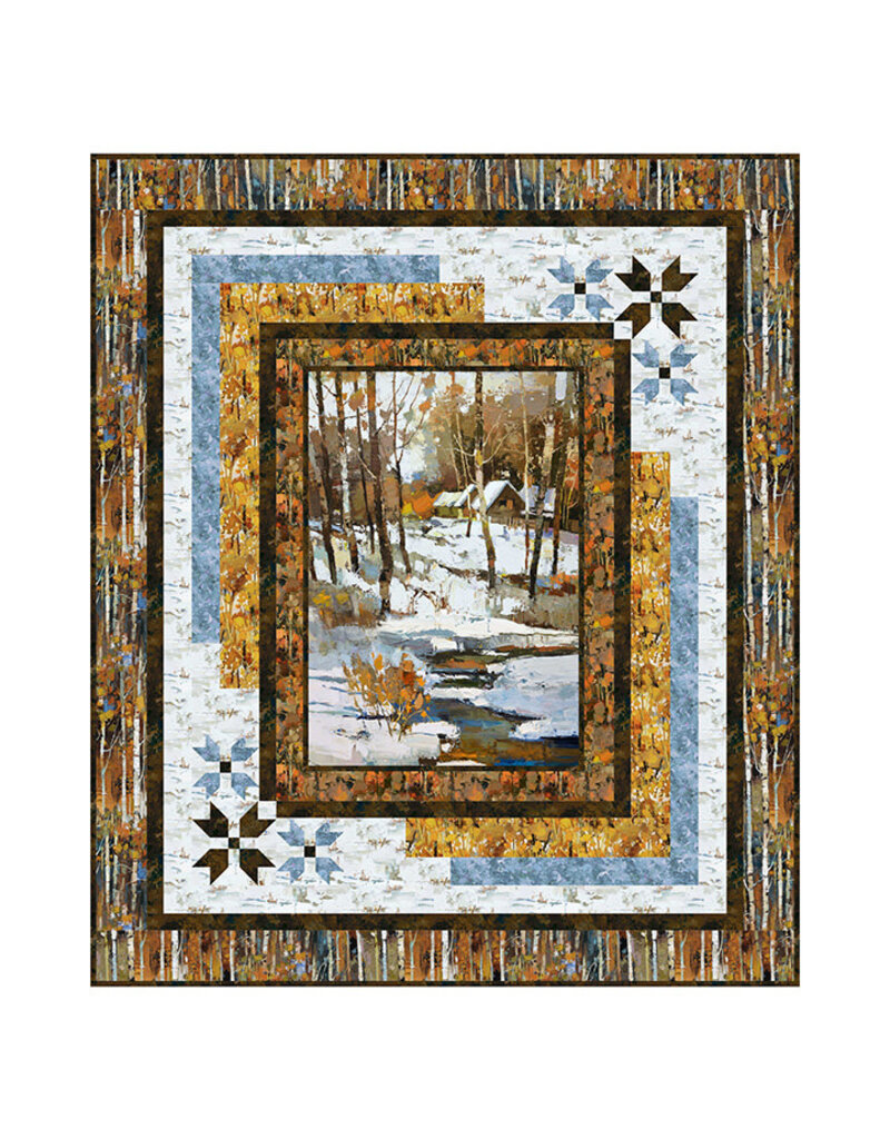 Northcott Snowy Corner Quilt Kit 62" x 73" Backing Not Included