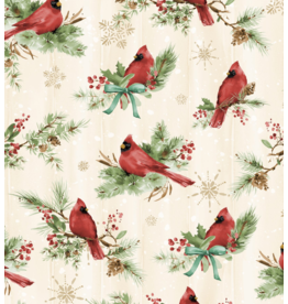 Wilmington Prints Cardinal Celebration - Cardinals - Cream