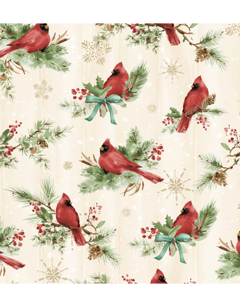 Wilmington Prints Cardinal Celebration - Cardinals - Cream