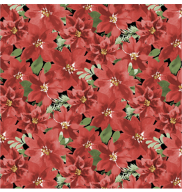 Wilmington Prints Cardinal Celebration - Poinsettia