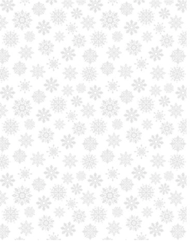 Wilmington Prints Small Snowflakes White On White