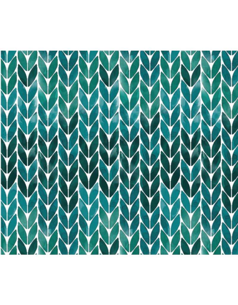 Camelot Fabrics Merry Beary - Knit Texture - Aqua