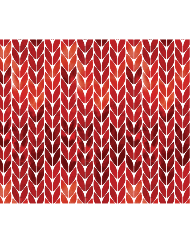 Camelot Fabrics Merry Beary - Knit Texture - Red