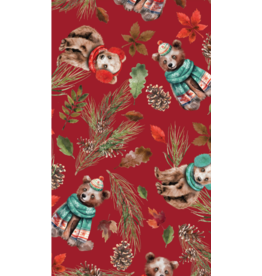Camelot Fabrics Merry Beary - Cozy Cubs - Red