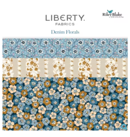 Liberty Denim Florals 2.5 Inch Rolie Polie, 40 Pcs.