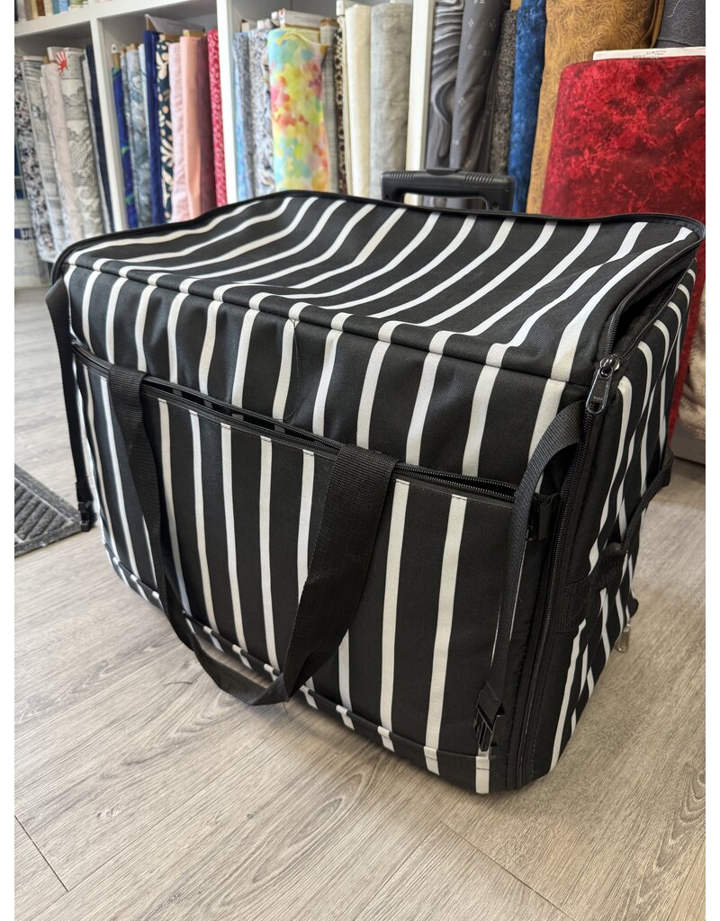Gently Used Roller Case. 2XL Black and White Stripped