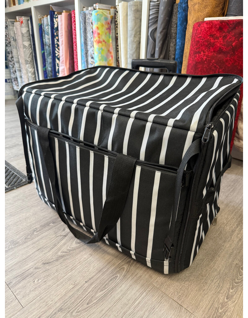 Gently Used Roller Case. 2XL Black and White Stripped