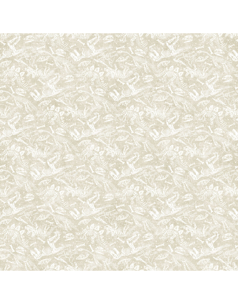 Northcott Dino Roar - Dino Bones Cream