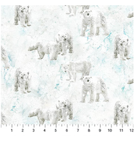 Northcott Tundra Crossing - Polar Bears  White - DP28293-10
