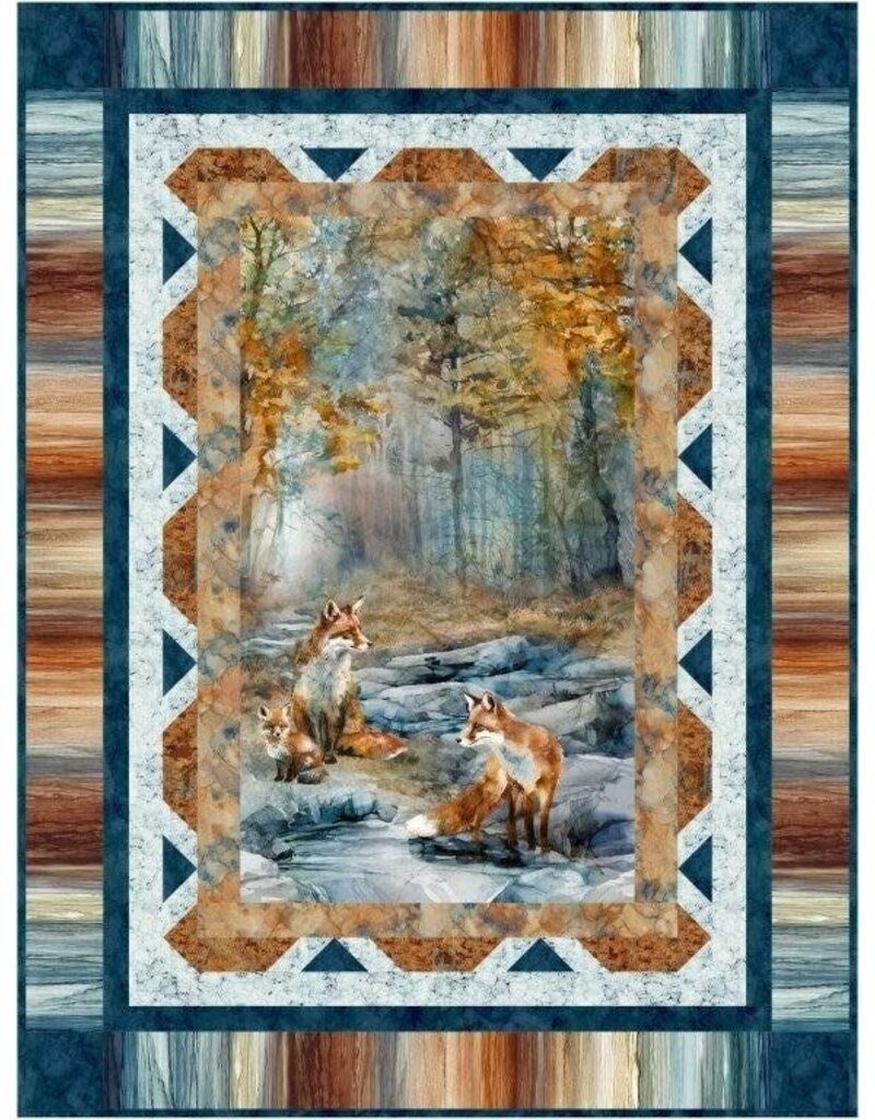 Northcott Fox Den Leash on Life Quilt Kit (48" x 64")