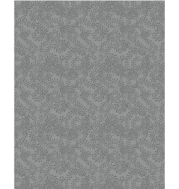 Wilmington Prints Swirling Leaves  Wide Backing - Gray