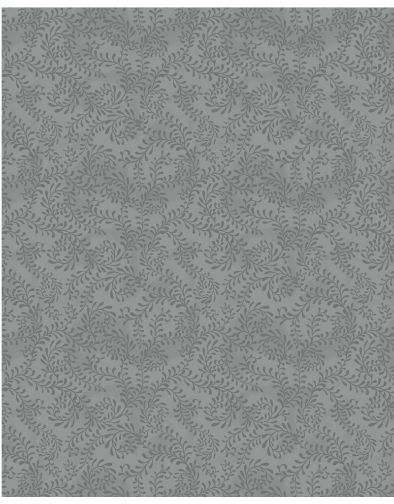 Wilmington Prints Swirling Leaves  Wide Backing - Gray
