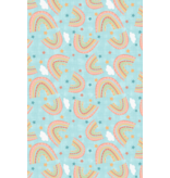 Wilmington Prints Rainbow Dreams - Rainbows Toss Blue