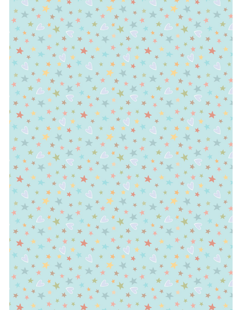 Wilmington Prints Rainbow Dreams - Stars & Hearts -Blue