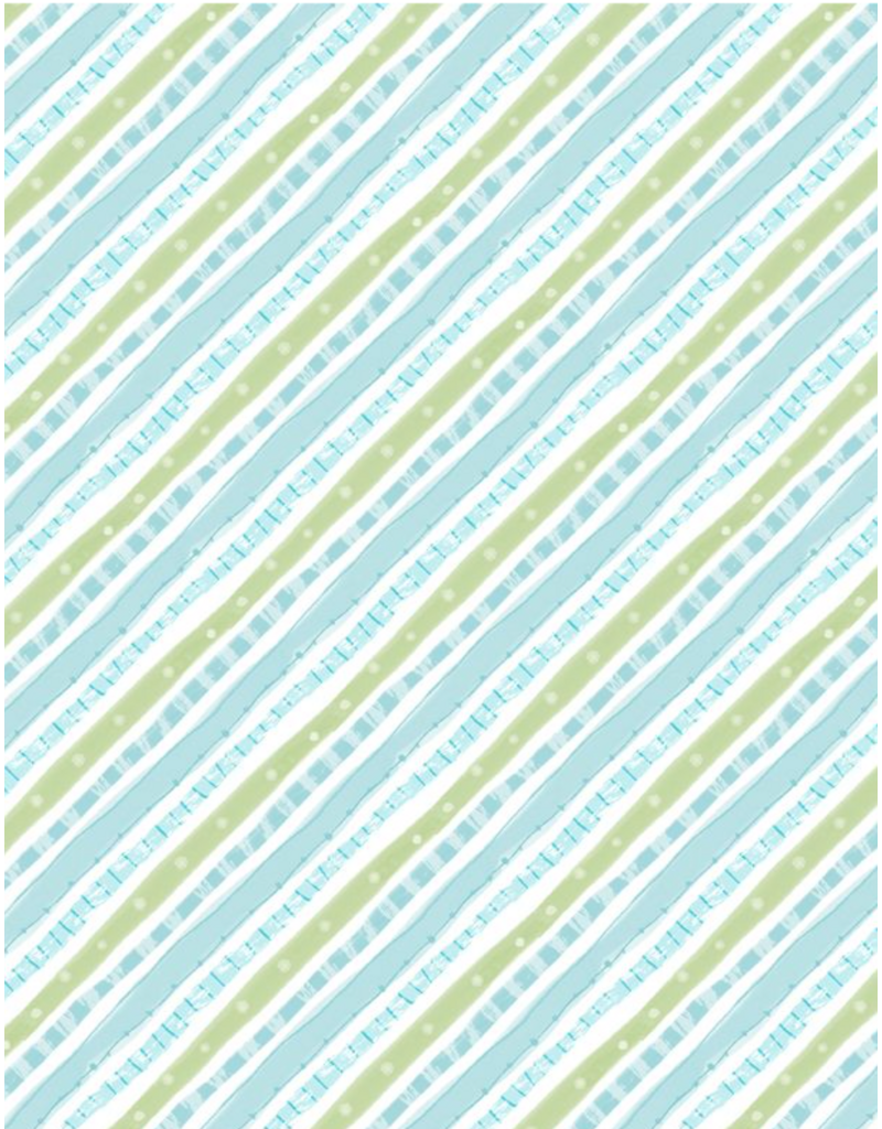 Wilmington Prints Rainbow Dreams - Diagonal Stripes Blue