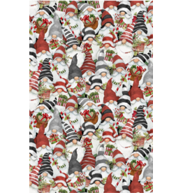 Wilmington Prints Merry Gnome-ments - Tossed Gnomes