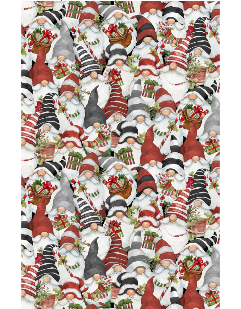 Wilmington Prints Merry Gnome-ments - Tossed Gnomes