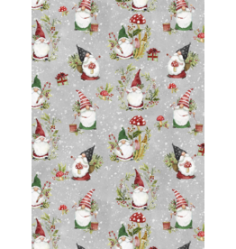 Wilmington Prints Merry Gnome-ments - Gnomes All Over Gray