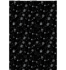 Wilmington Prints Merry Gnome-ments - Snowflakes - Black