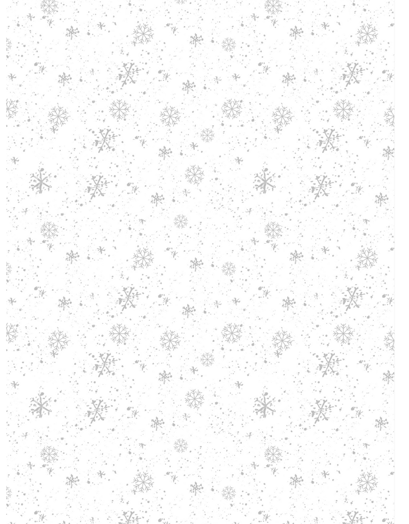 Wilmington Prints Merry Gnome-ments - Snowflakes - White on White