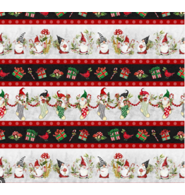 Wilmington Prints Merry Gnome-ments - Repeating Stripe
