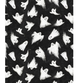 Wilmington Prints Midnight Hauntings - Tossed Ghosts - Black