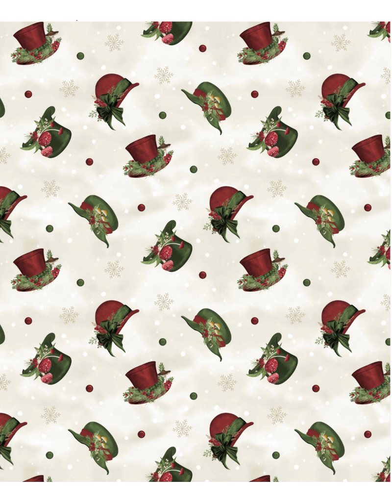 Wilmington Prints Woodland Snowmen - Tossed Snowmen Hats