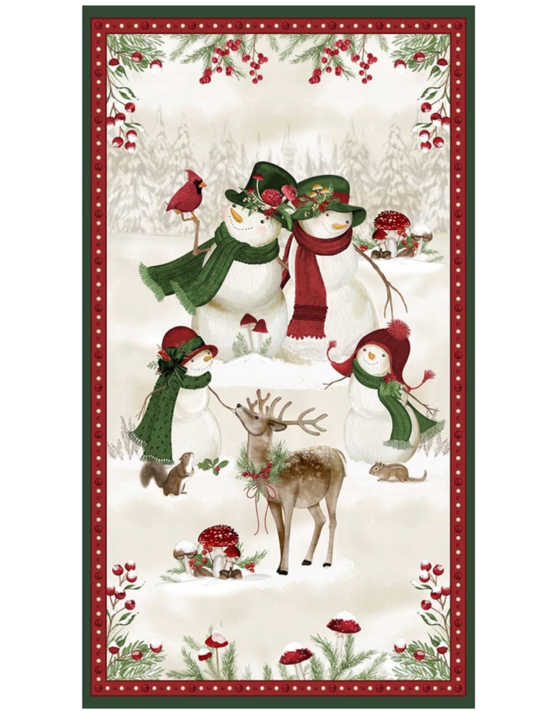 Wilmington Prints Woodland Snowmen - Panel