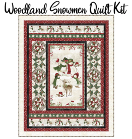 Wilmington Prints Woodland Snowman Quilt Kit - Large Throw 71" x 78" Backing Not included