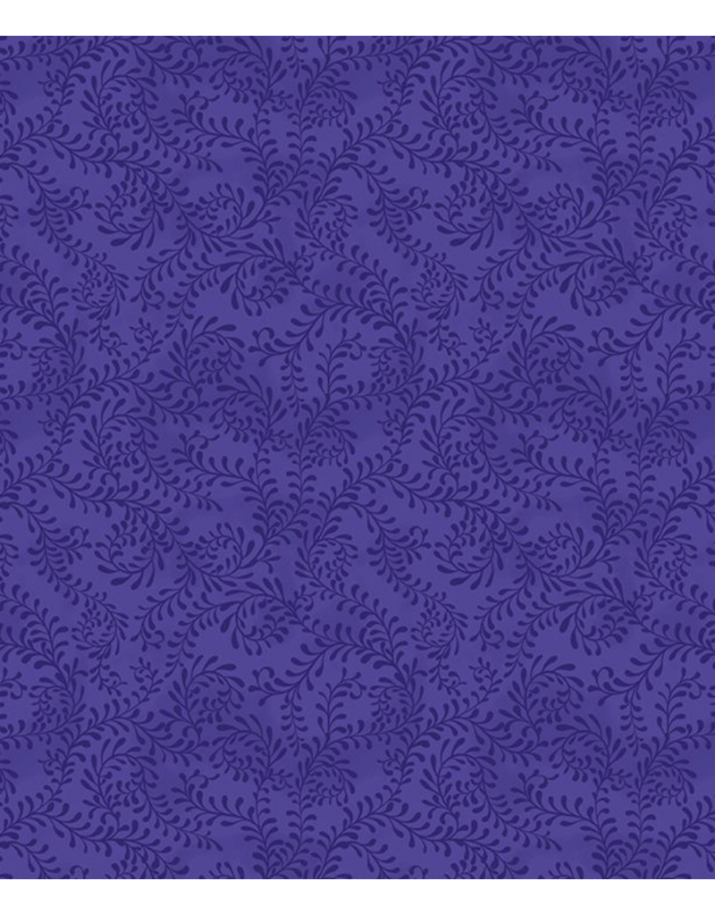 Wilmington Prints Swirling Leaves Indigo Purple - (664)