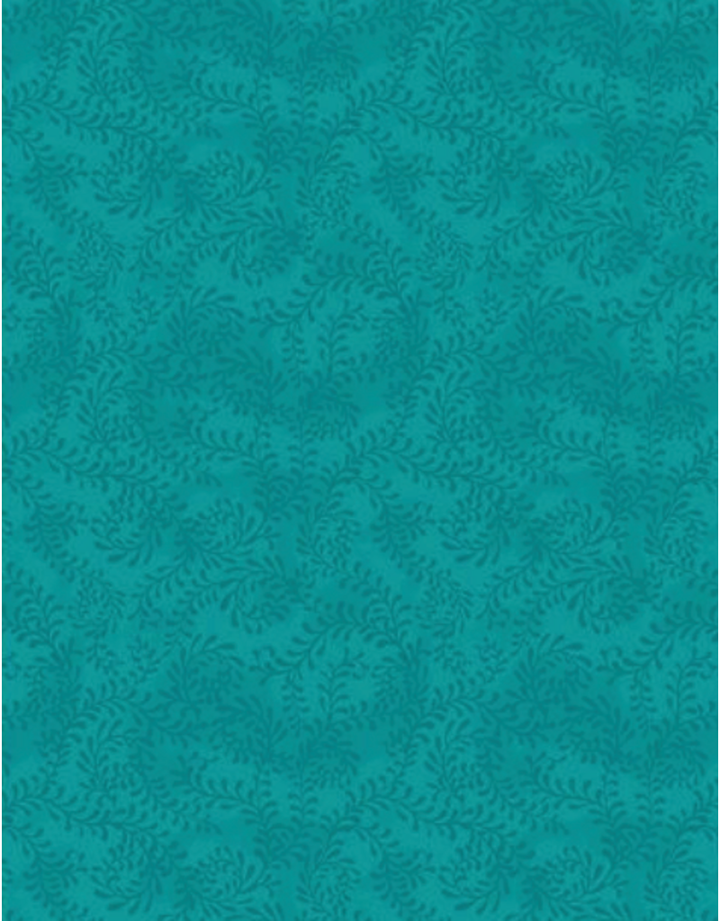 Wilmington Prints Swirling Leaves Dark Teal - (774)