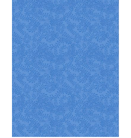 Wilmington Prints Swirling Leaves Light Royal Blue  - (441)
