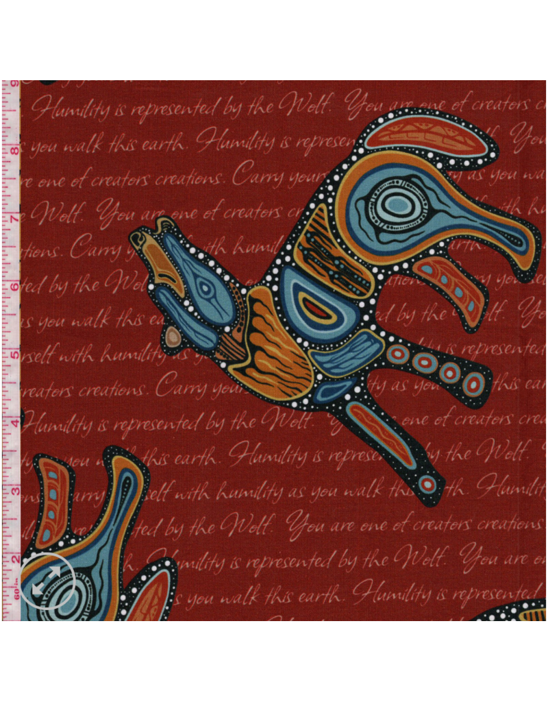 Jackie Traverse -  7 Teachings Wolf - Rust