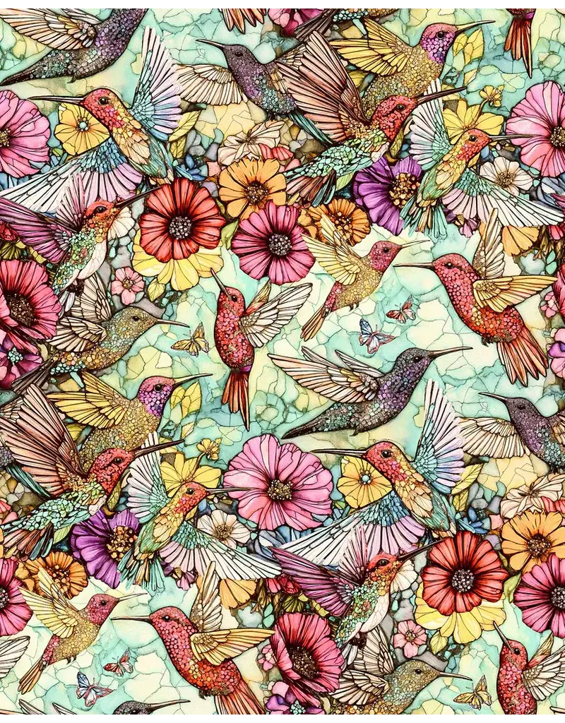 Camelot Fabrics Flight of Beauty Hummingbird Harmony