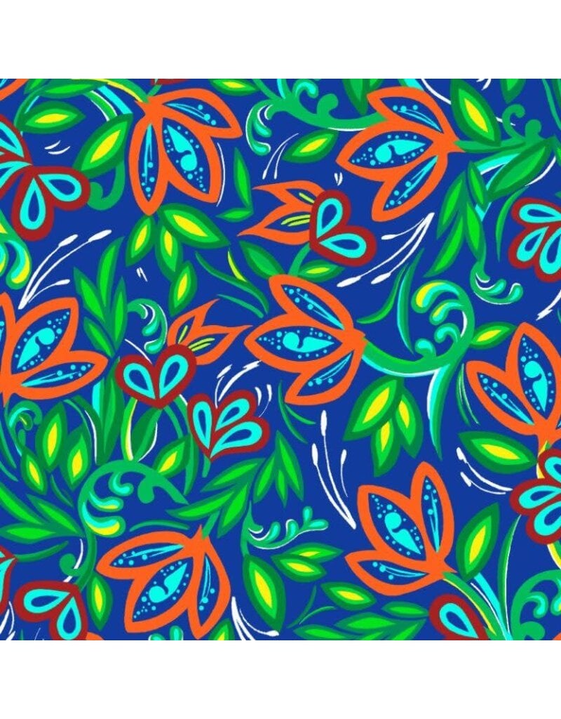 International Textiles Echoes of the Moon Wall Flower Blue KE-0007D