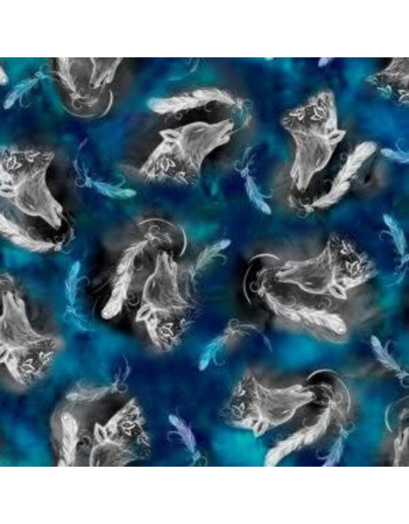 Echoes of the Moon Wolf Teal/Black