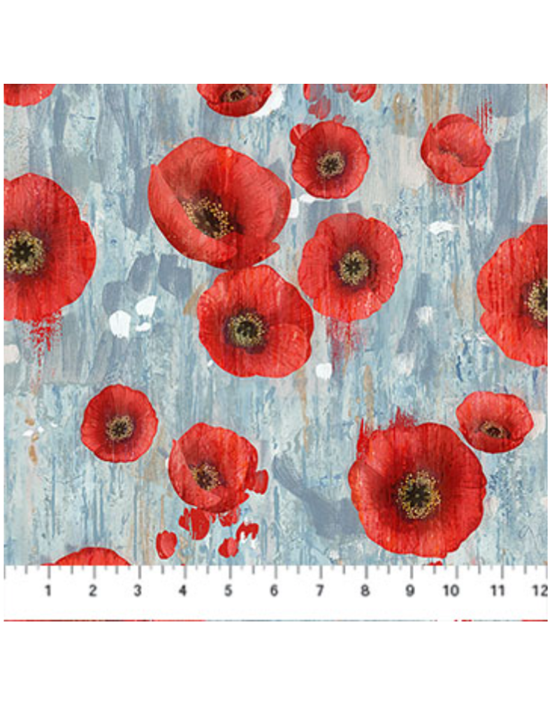 Northcott Poppy Meadow - Blue Multi