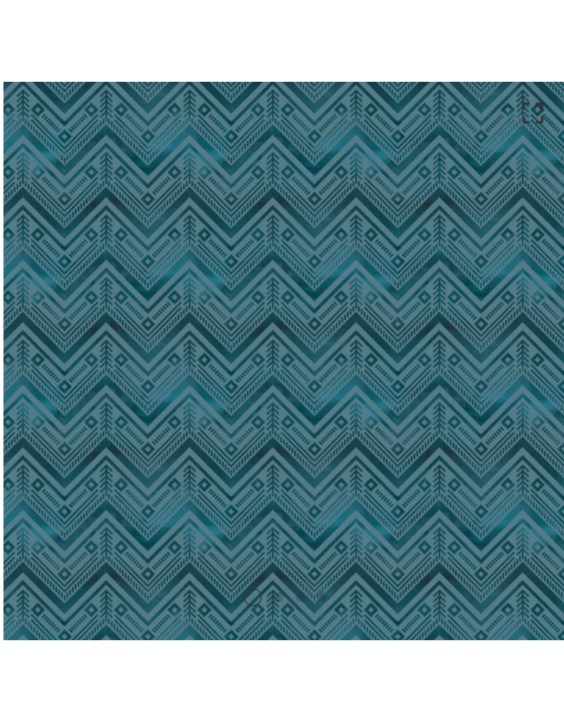 Camelot Fabrics Twilight Pack Collection-Forest Geo Chevron-Blue