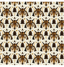 Camelot Fabrics Twilight Pack Collection-Wolf Face-CreamTan