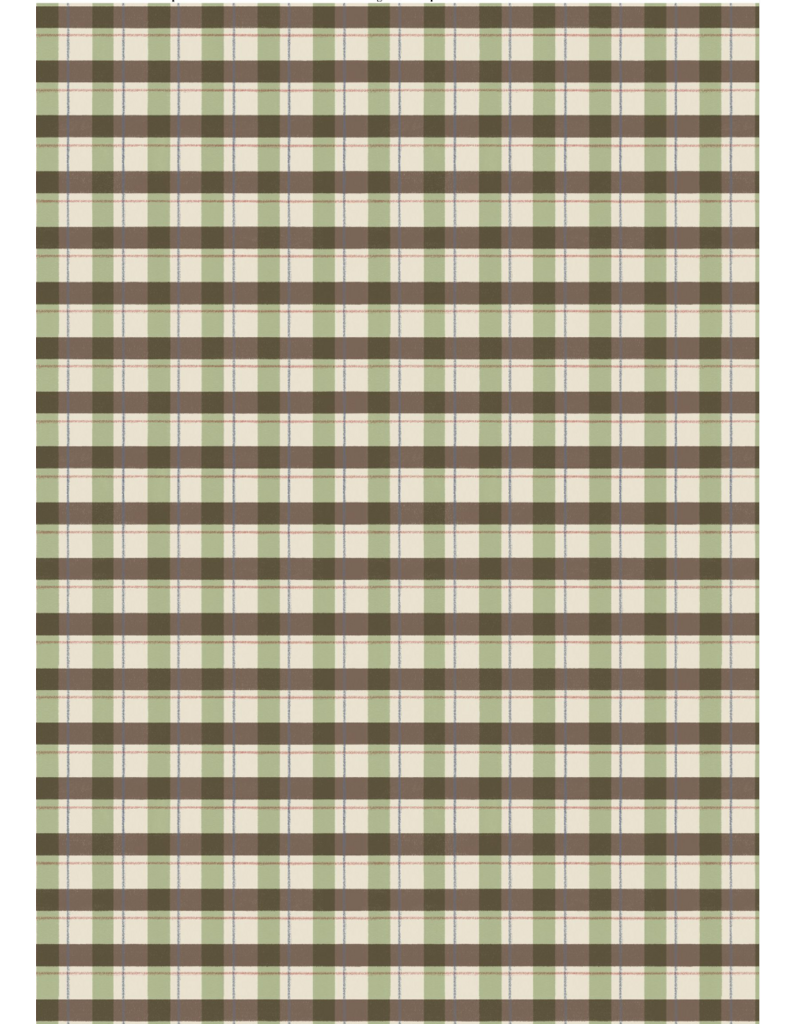 Wilmington Prints Evergreen Escape - Plaid - Cream