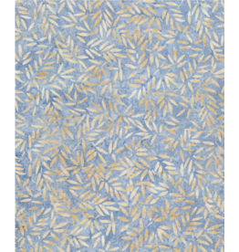 Wilmington Prints Del Mar Batik - Blue/Orange Bamboo Leaves - 22175-448