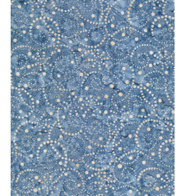 Wilmington Prints Del Mar Batik Blue/Tan Pointillist Scroll - 22264-442