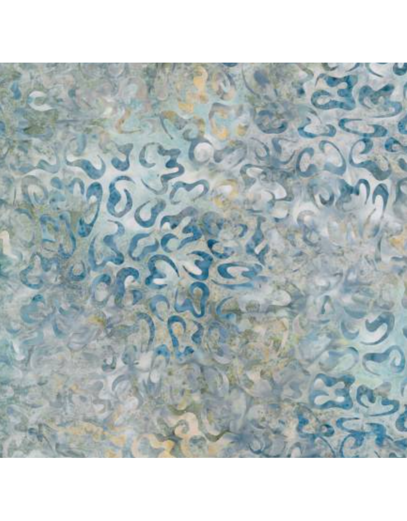 Wilmington Prints Del Mar  Batik - Blue/Tan Curls 22230-442