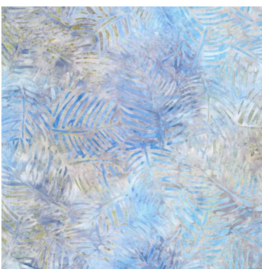 Wilmington Prints Del Mar  Batik Blue/Tan Palm Fronds -  22204-442